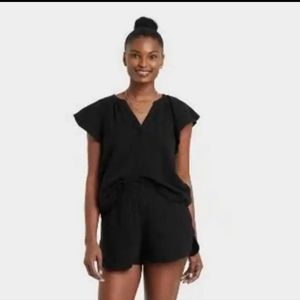 Universal Thread gauze blouse, XXL, black